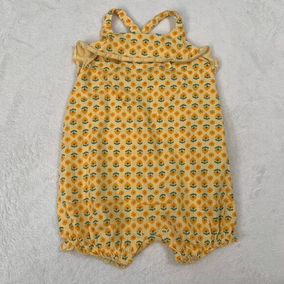 5/$25 Carter's yellow spring florals strappy sleeveless shorts bubble romper - Picture 1 of 7